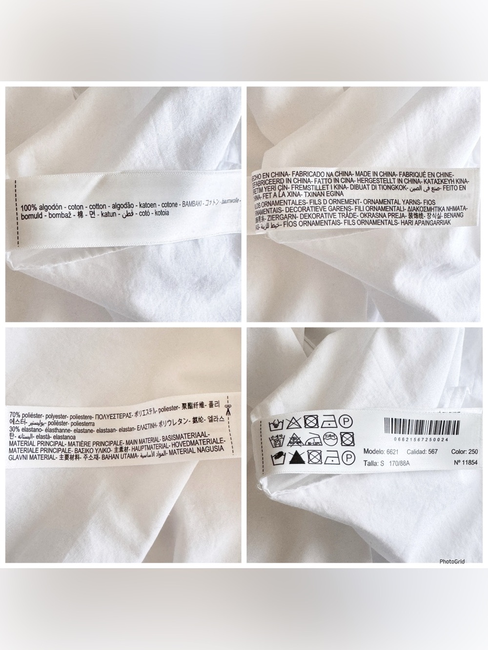 Massimo Dutti One-Shoulder White Midi Dress 100% cotton small - Picture 8 of 11